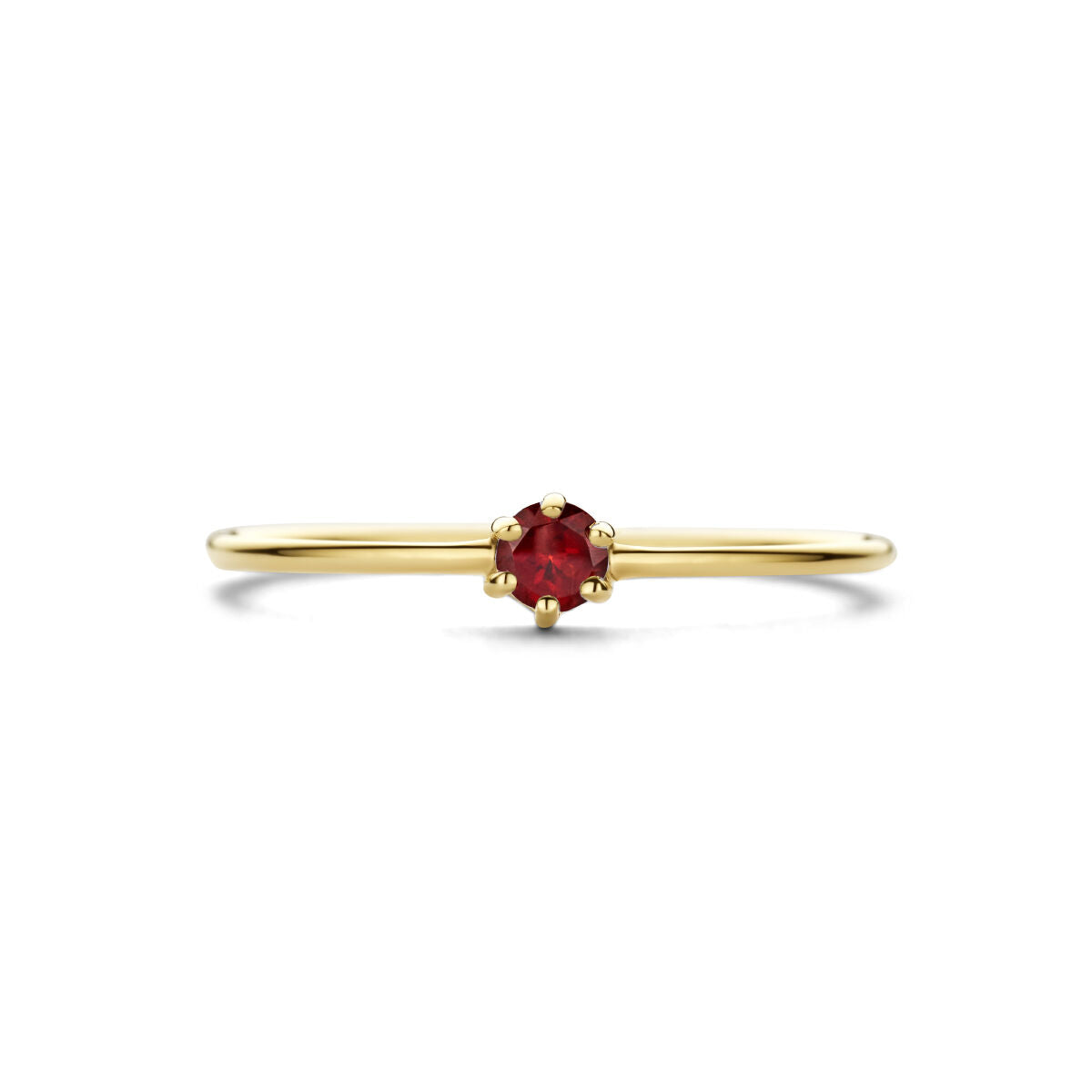 bague avec pierre de naissance grenat janvier 14K or jaune