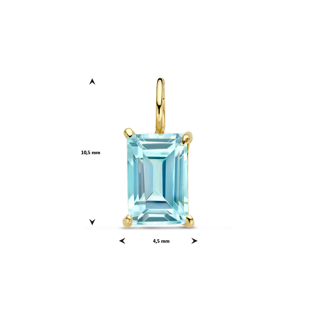 hanger blauw topaas 14K geelgoud