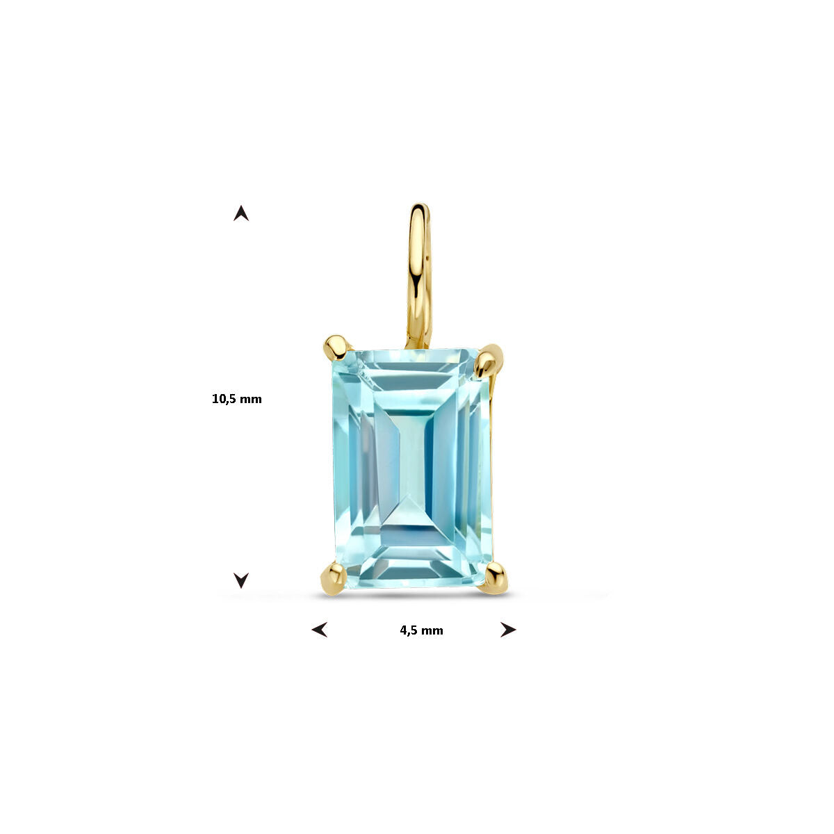 pendentif topaze bleue 14K or jaune