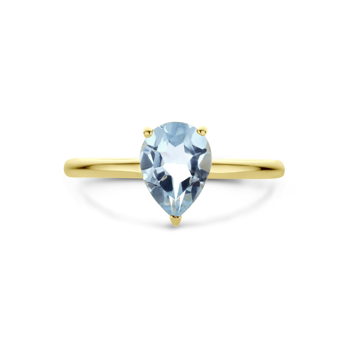 bague topaze bleue 14K or jaune