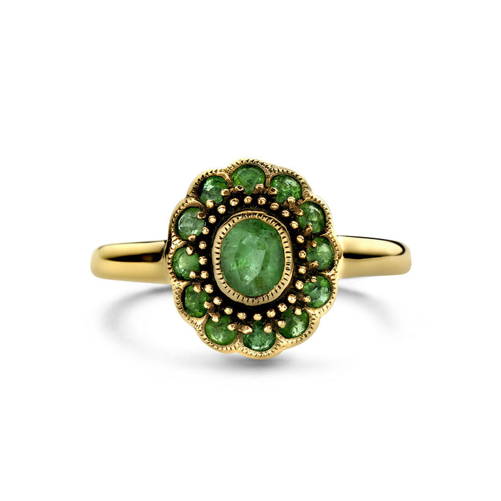 ring smaragd 14K geelgoud