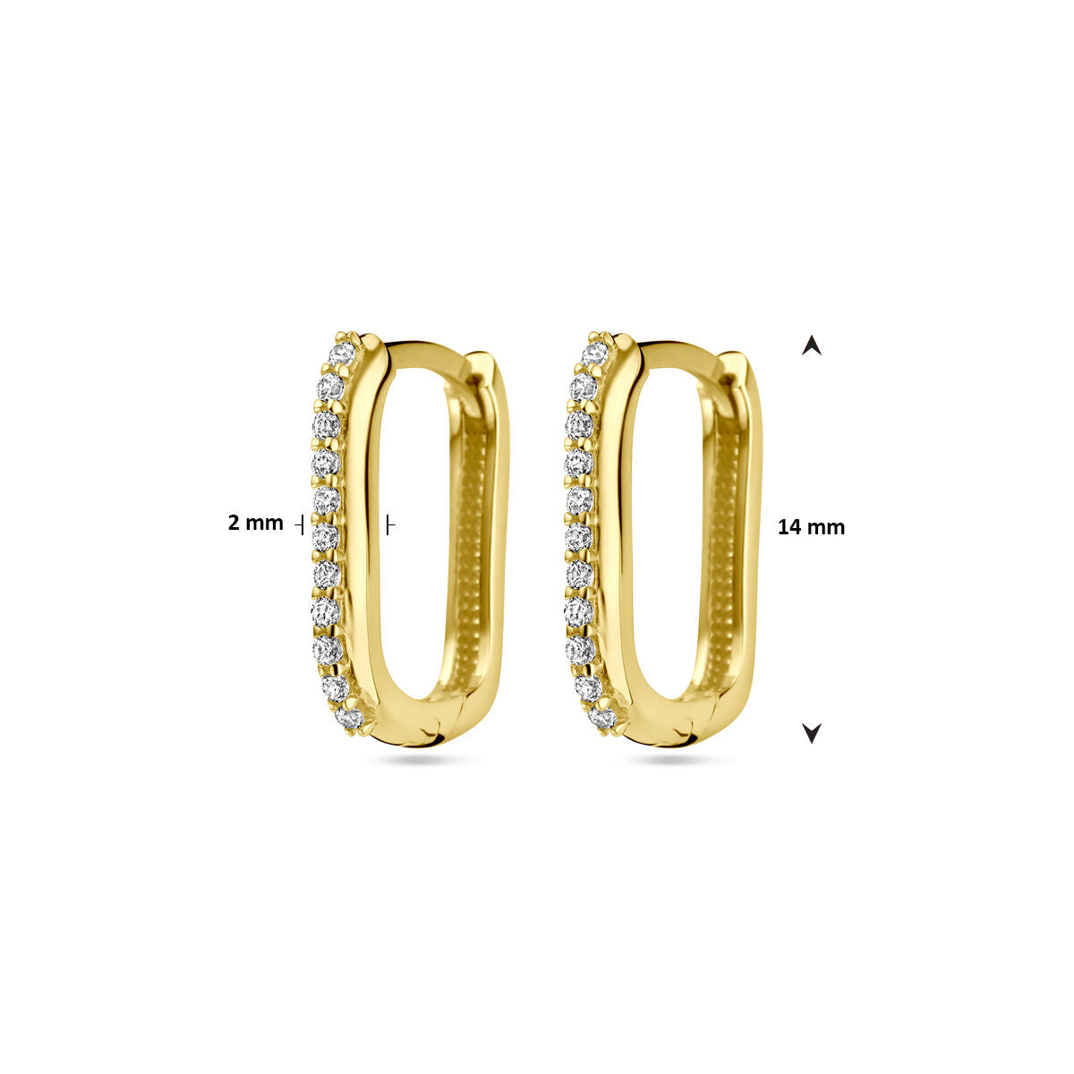 créoles zircone 14K or jaune