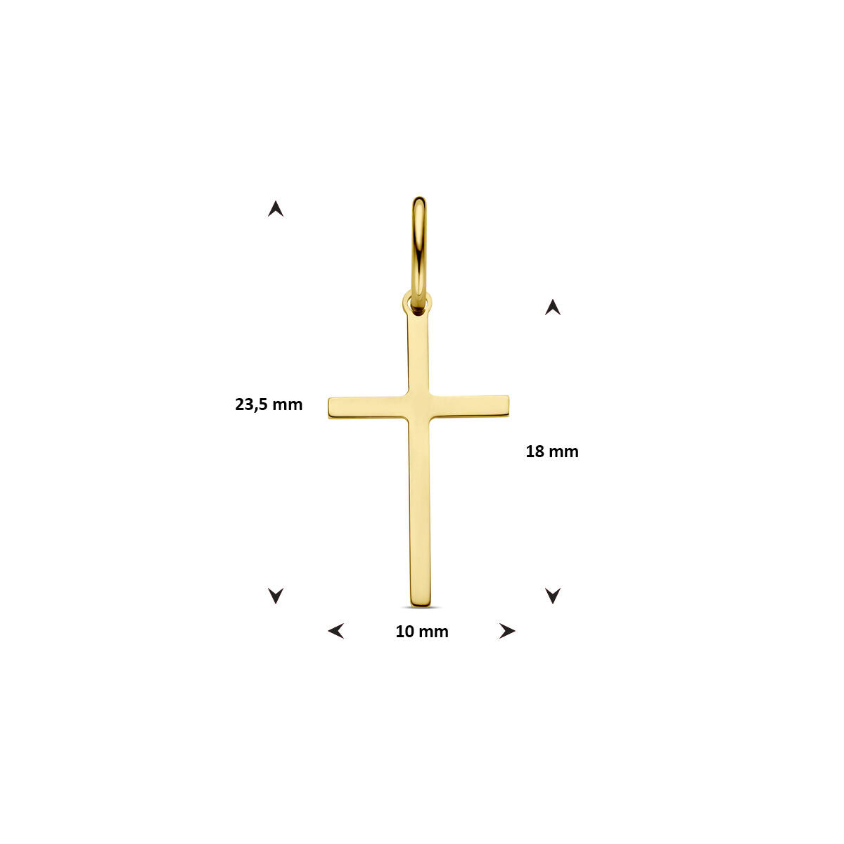 pendentif croix 14K or jaune