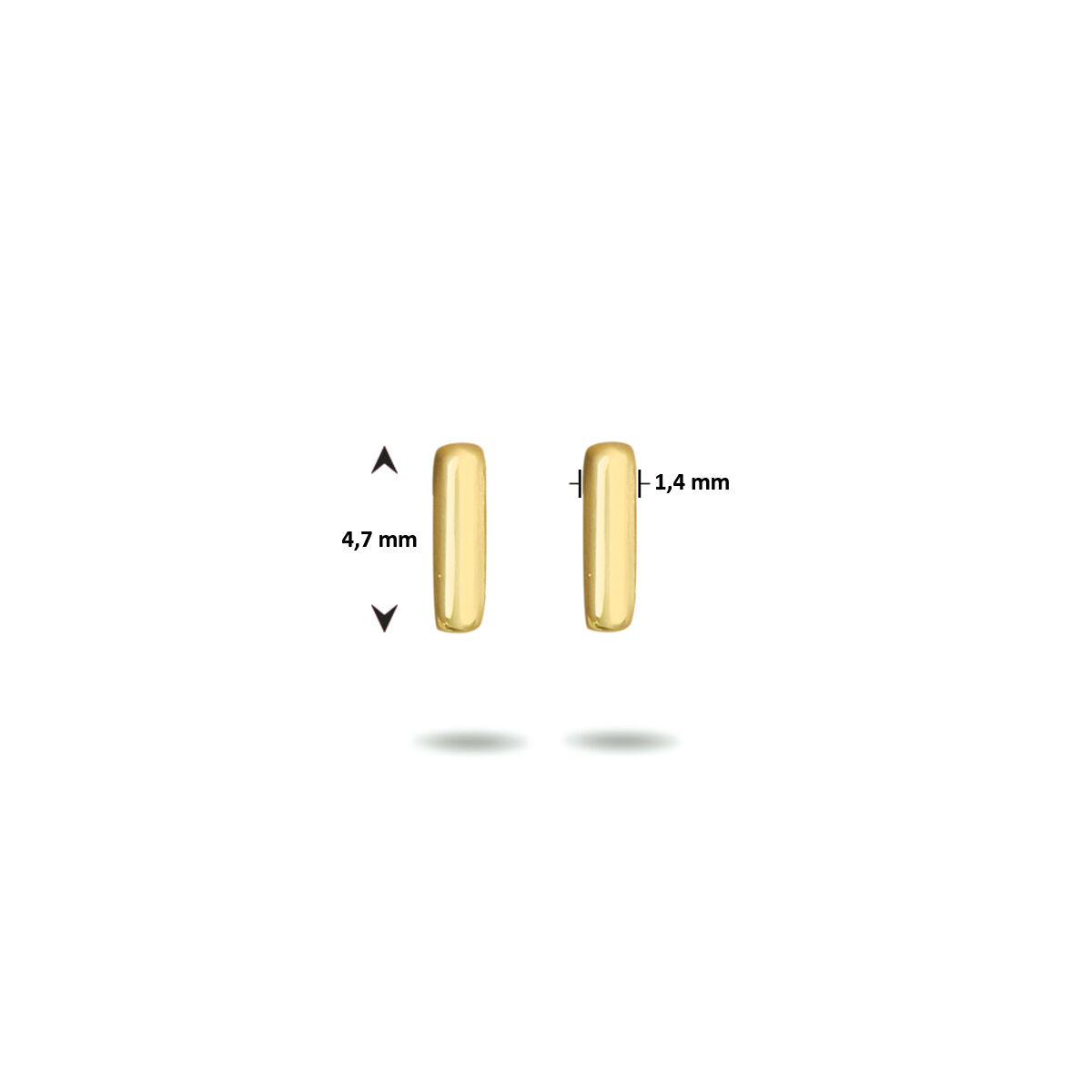 puces d'oreilles barre 14K or jaune