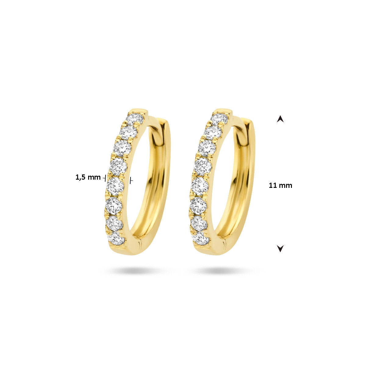 créoles diamant 0.15ct (2x0.075ct) g si or jaune 14K