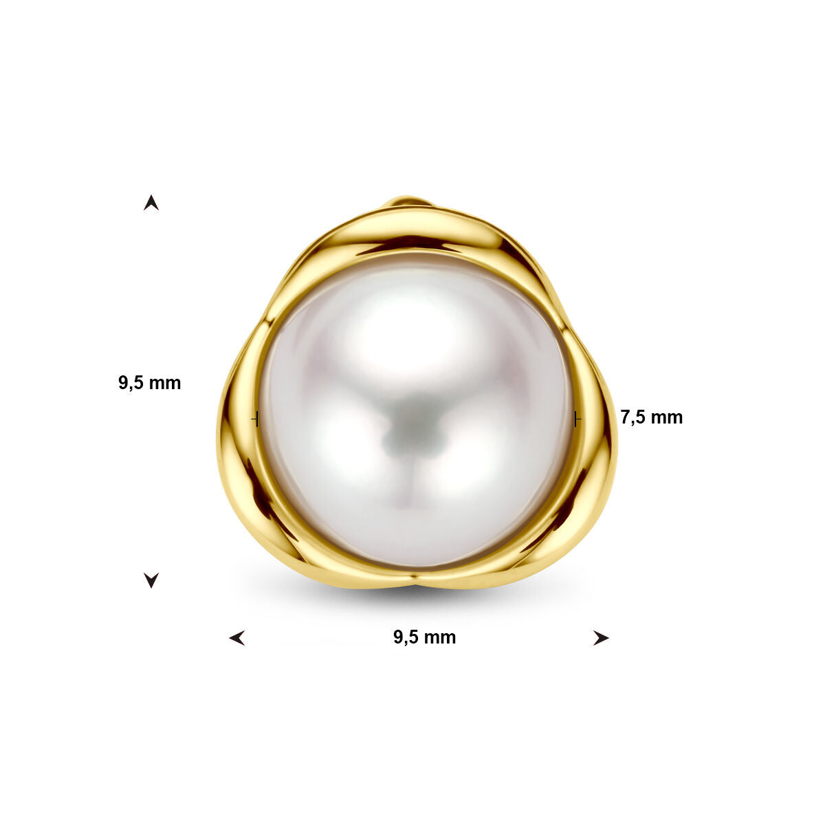 pendentif perle or jaune 14K