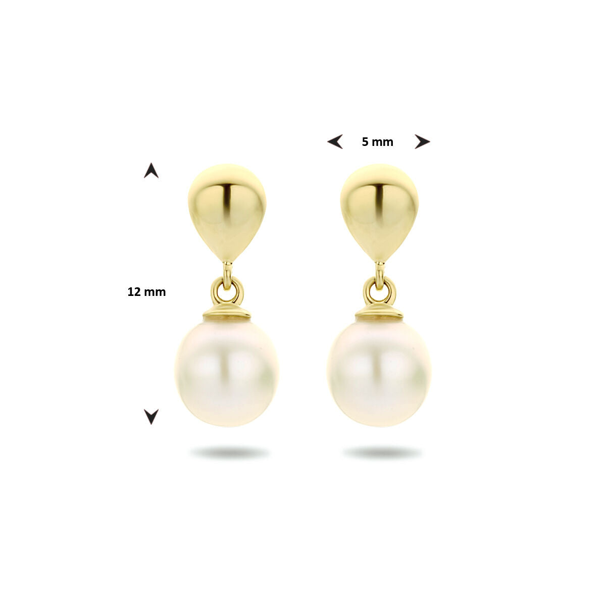 boucles d'oreilles perle 14K or jaune