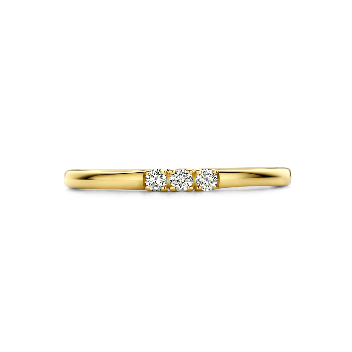 bague mémoire trilogie diamant 0.09ct h si or jaune 14K