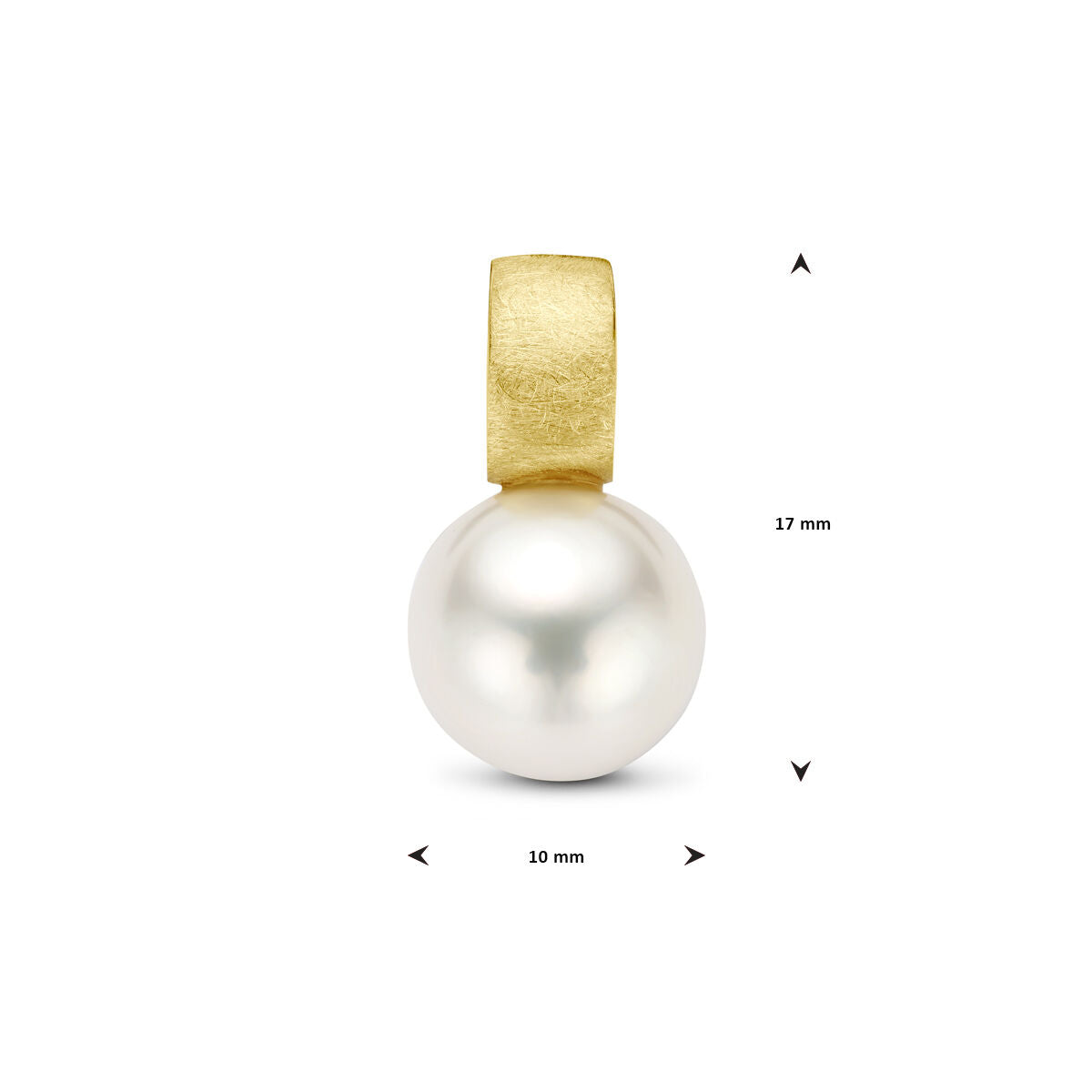 pendentif perle rayée or jaune 14K