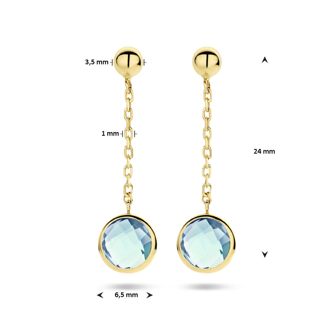 oorhangers topaas 14K geelgoud