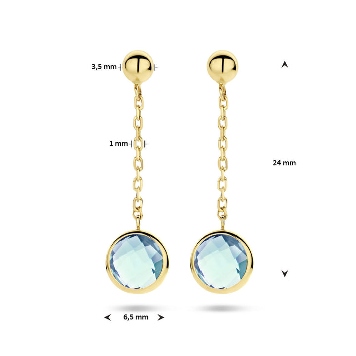 oorhangers topaas 14K geelgoud