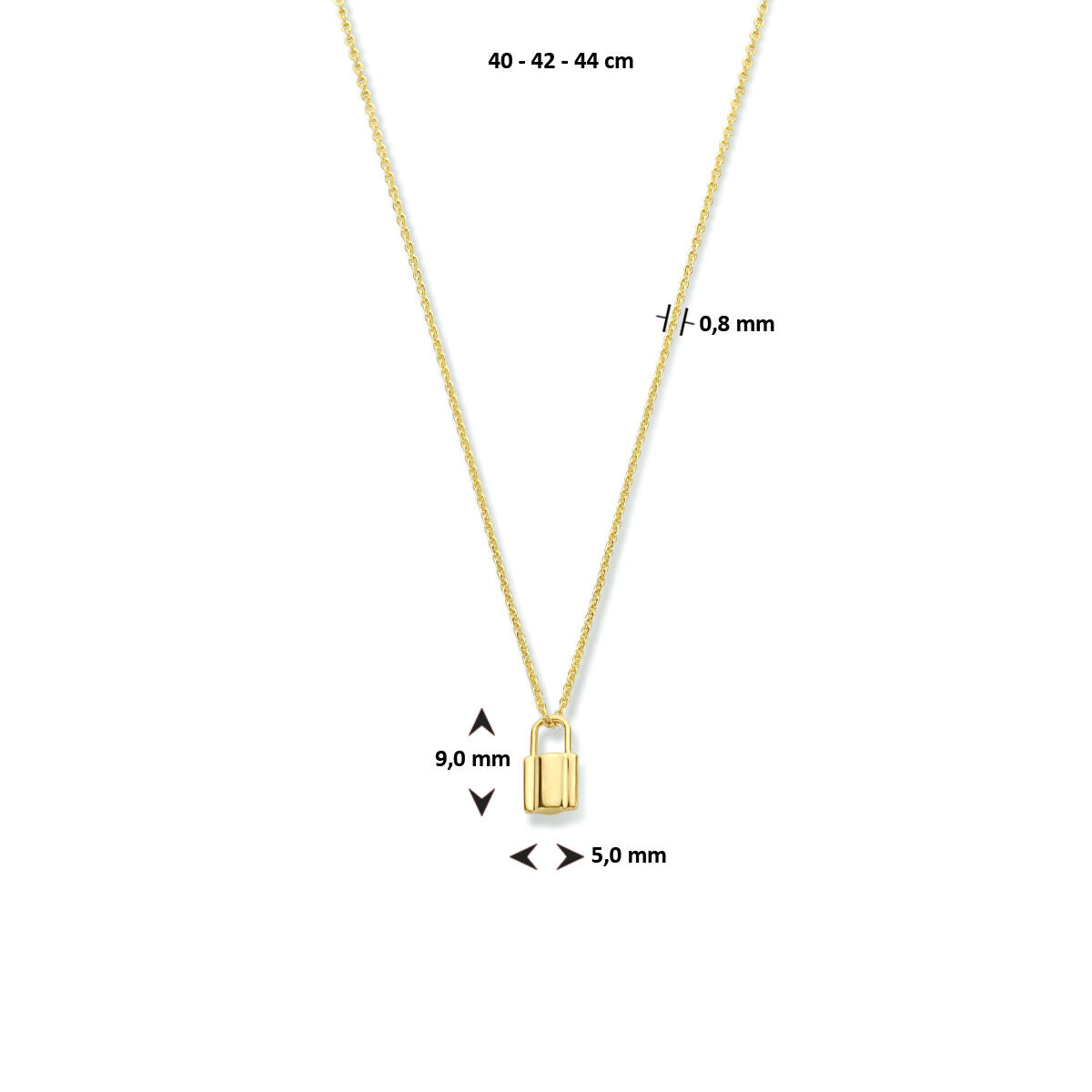 Collier en or pour femme fermoir 14K