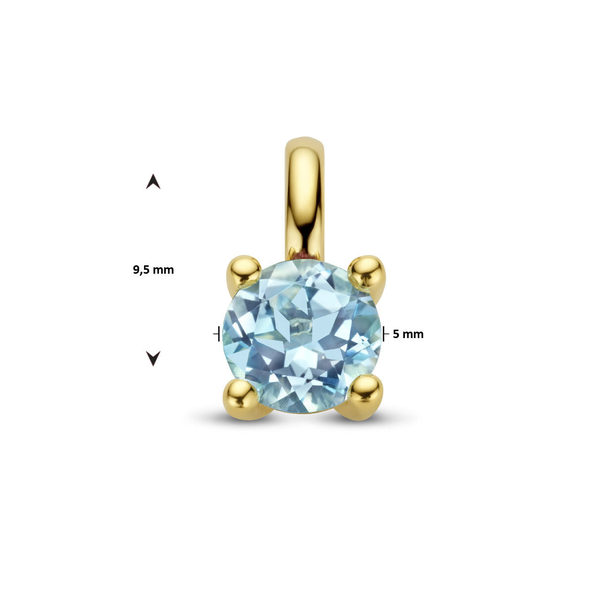 pendentif topaze bleue 14K or jaune