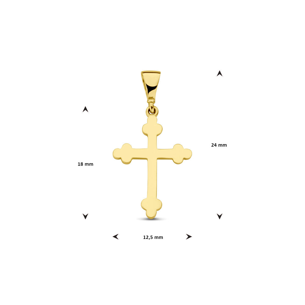 pendentif croix 14K or jaune
