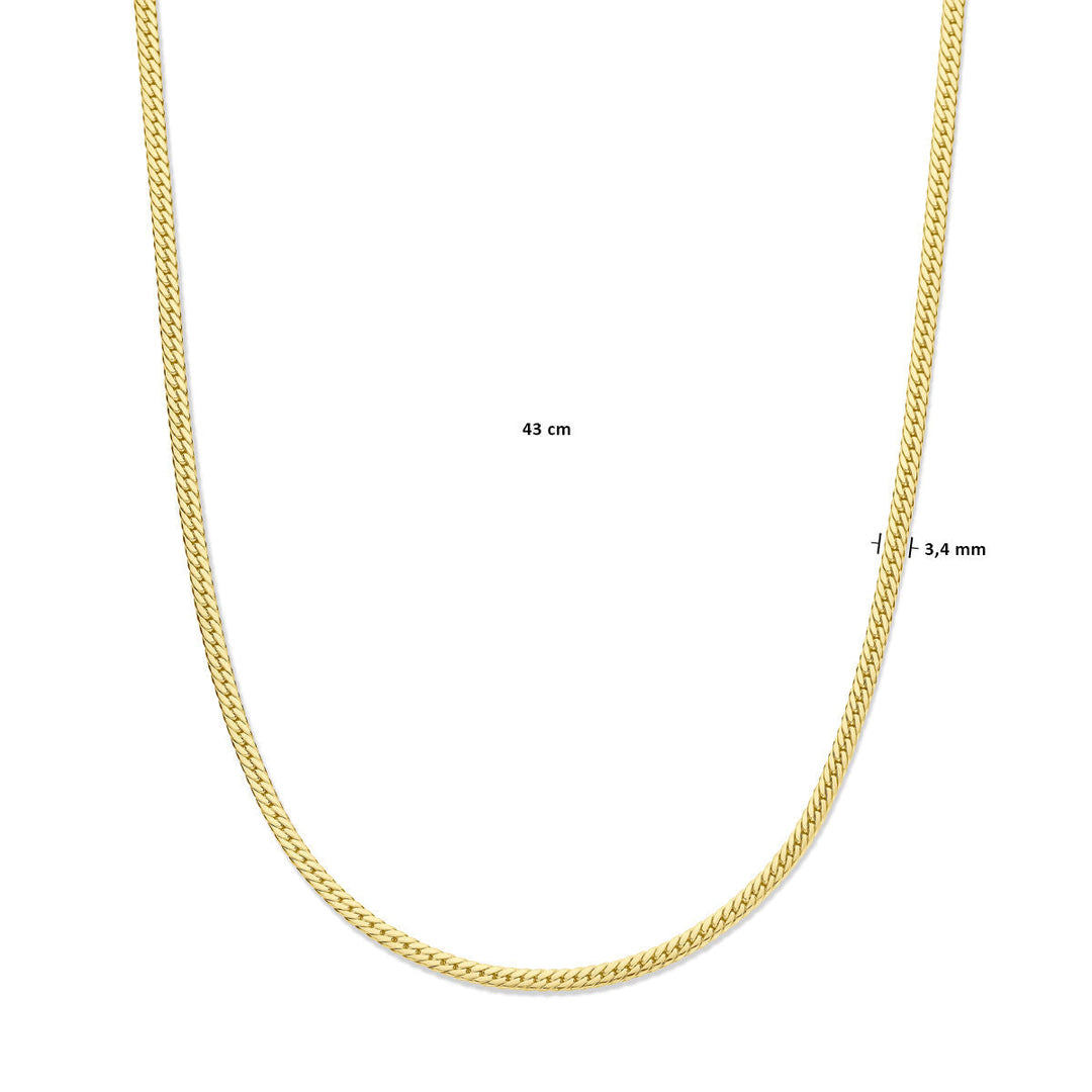collier gourmette 3,4 mm 43 cm 14K geelgoud