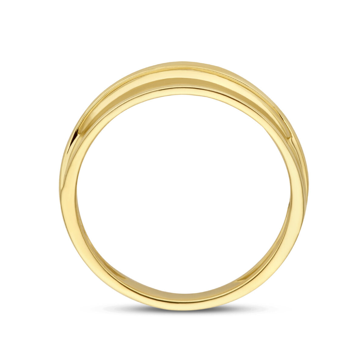 bague poli/mat or jaune 14K