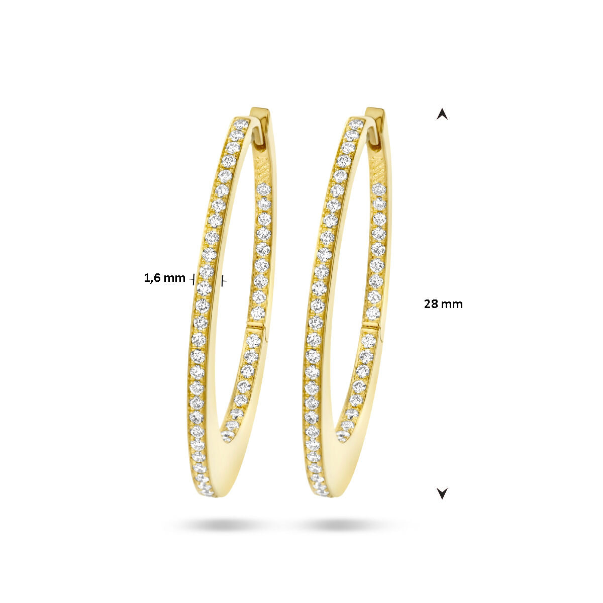 créoles diamant 0.42ct (2x 0.21ct) h si or jaune 14K