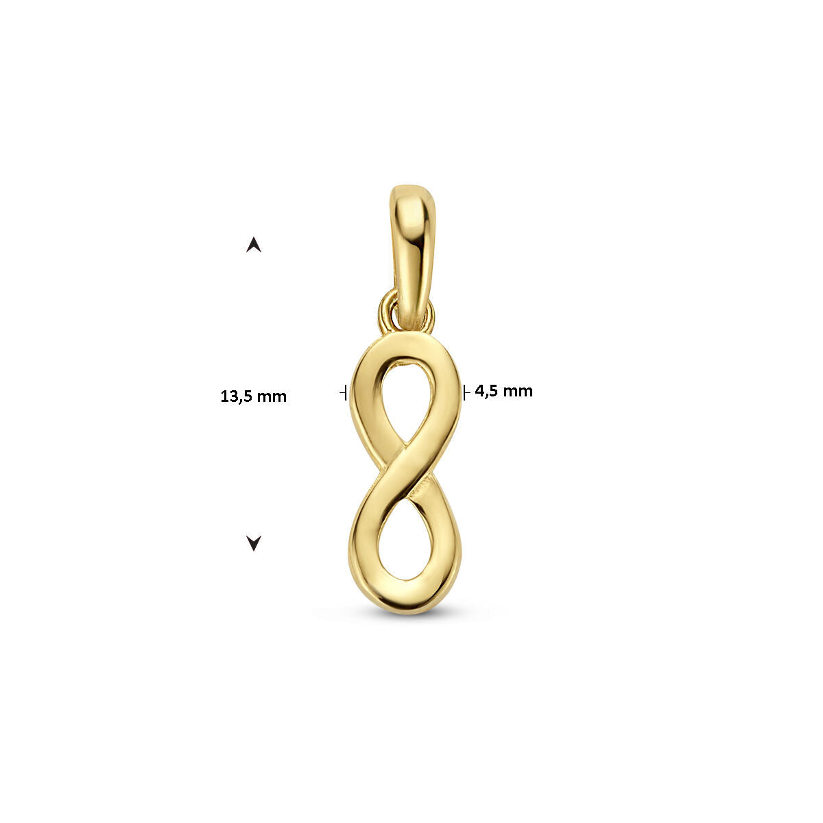 pendentif infinity en or jaune 14K
