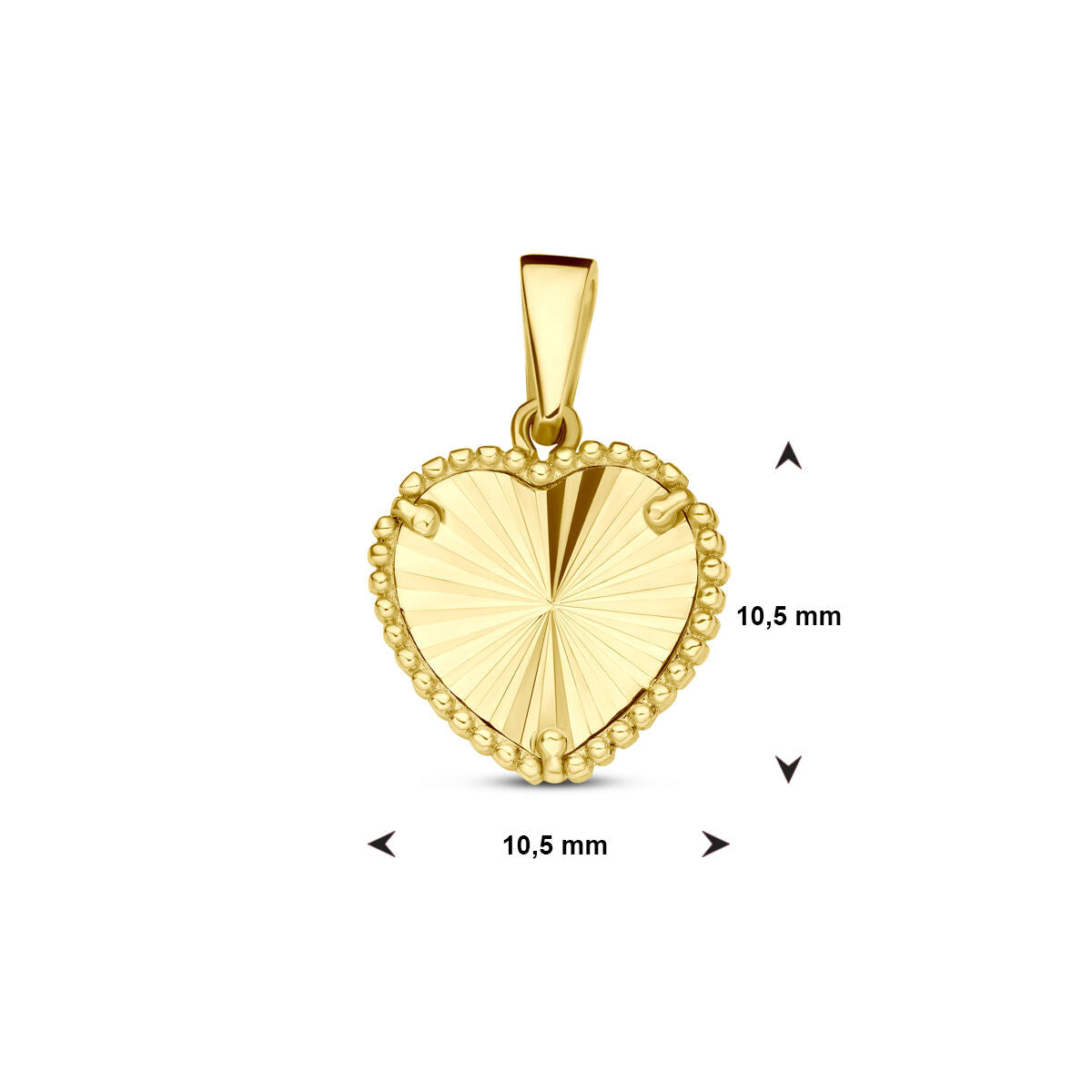pendentif cœur diamanté or jaune 14K