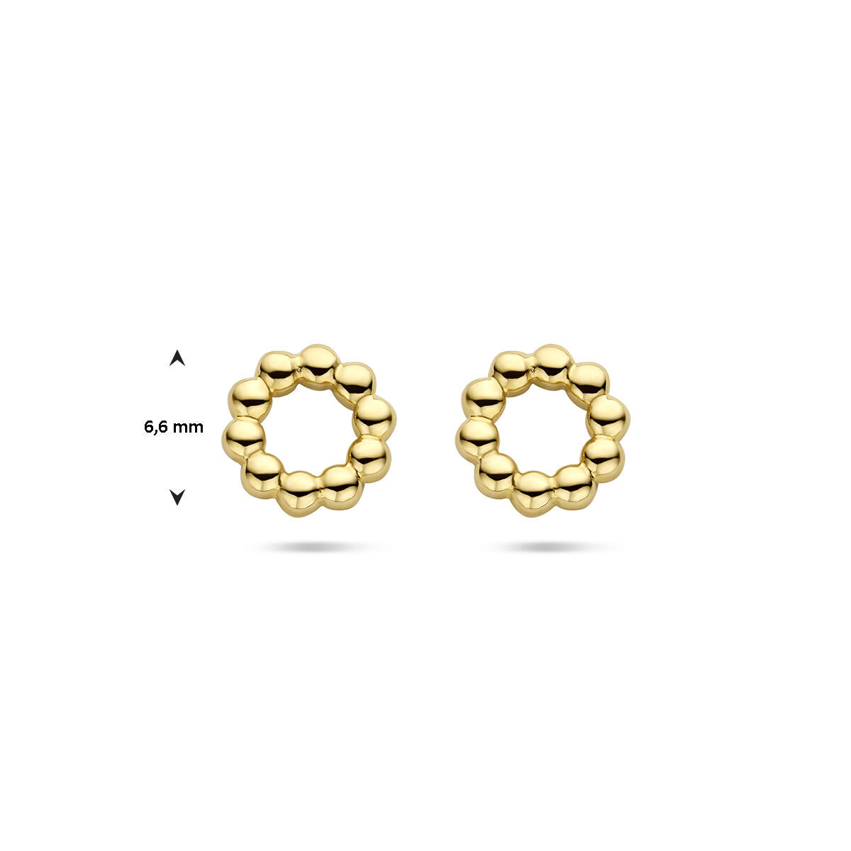 puces d'oreilles cercle billes 14K or jaune