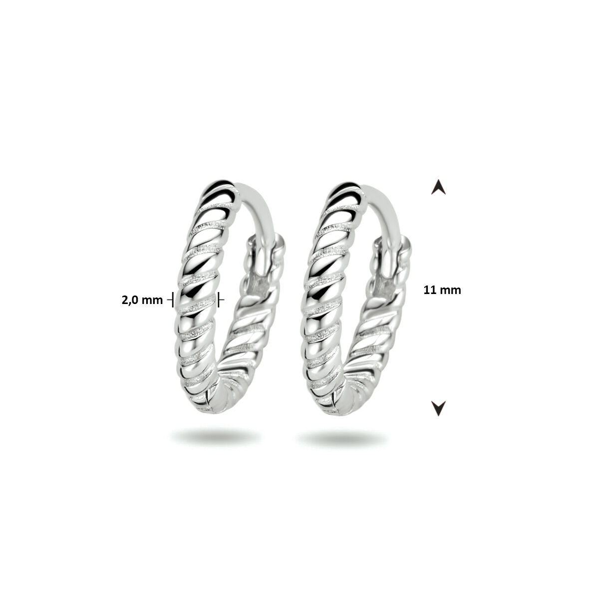 créoles torsadées en argent rhodié