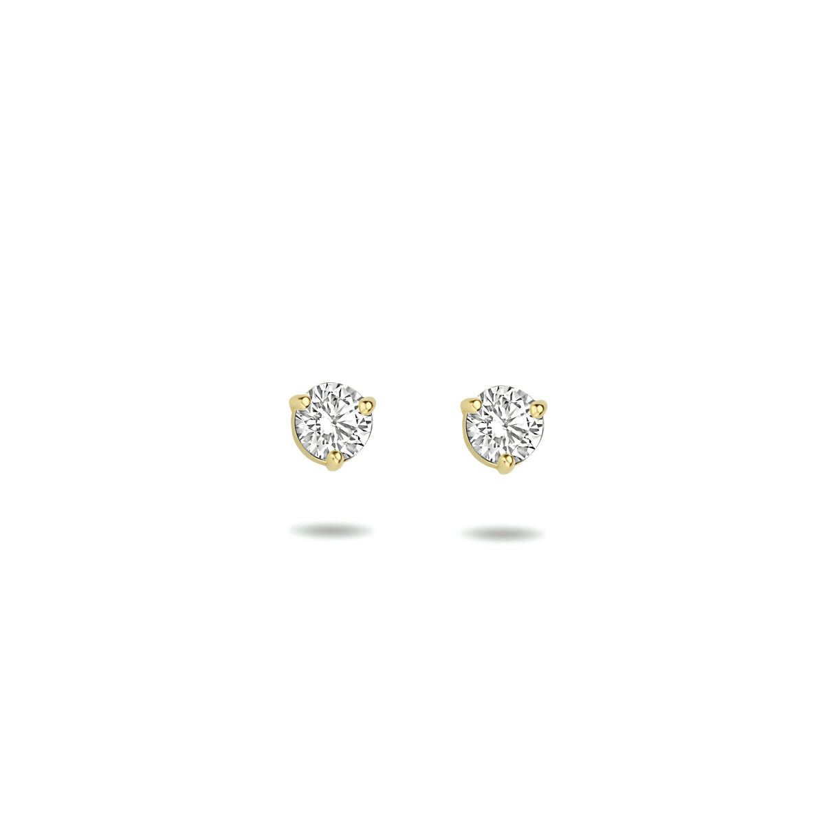 Boucles d'oreilles en zirconium avec monture en or jaune 14K.