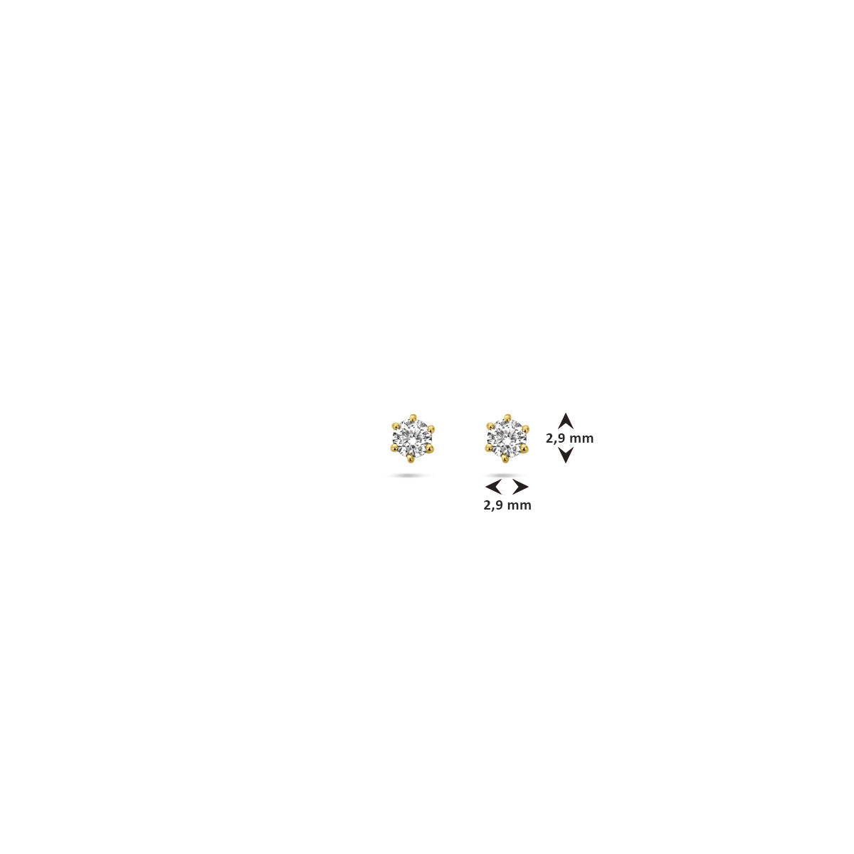 puces d'oreilles diamant h si or jaune 14K