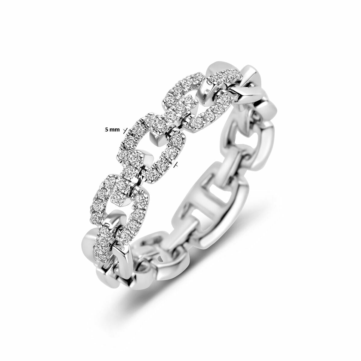 bague flexible en diamant 0.24ct si or blanc 14K