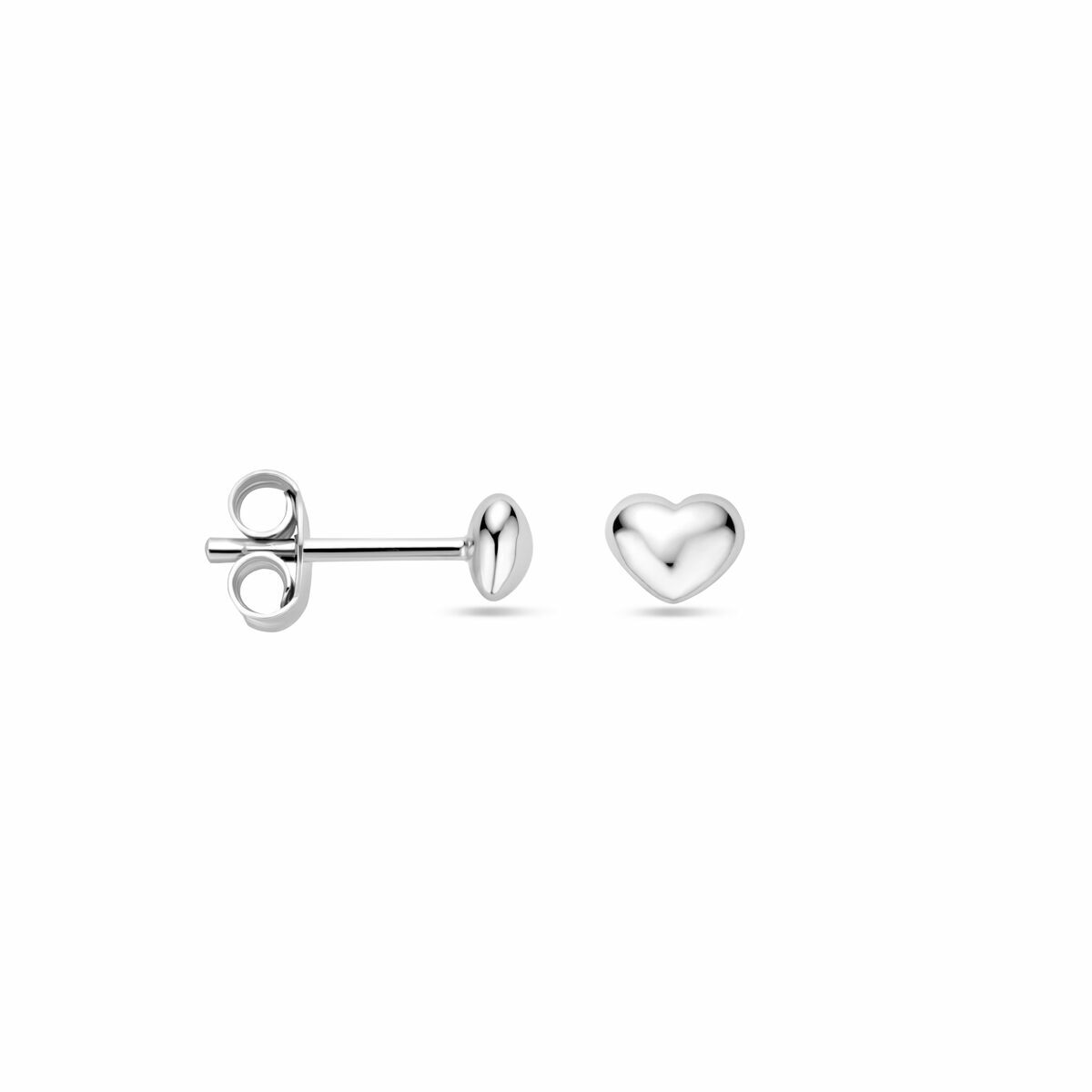 puces d'oreilles cœur 3,5 mm argent rhodié