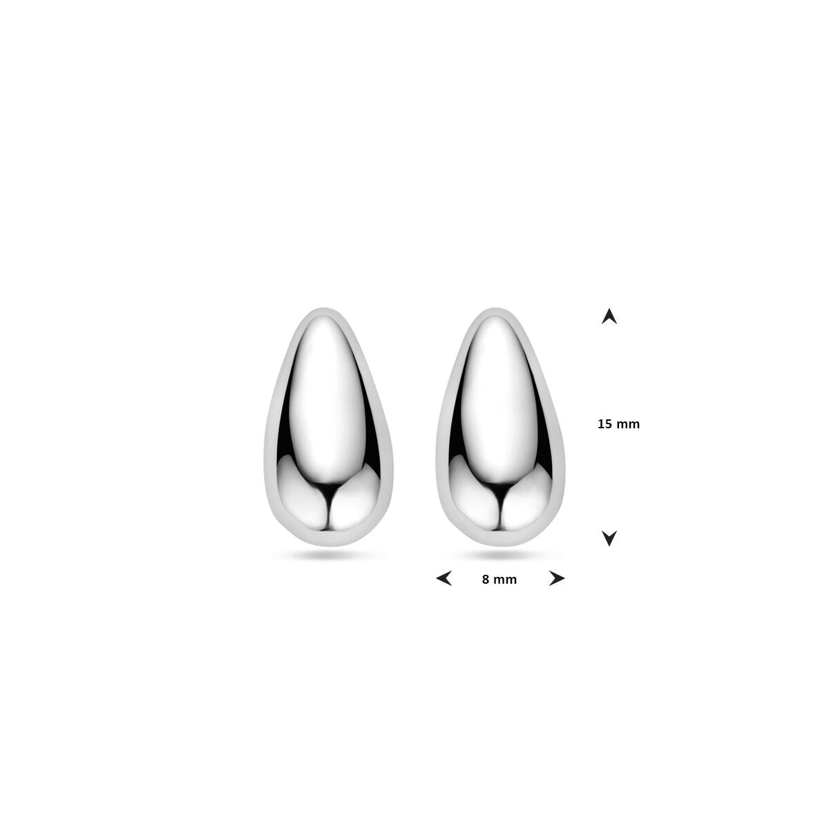 puces d'oreilles goutte 15 mm argent rhodié