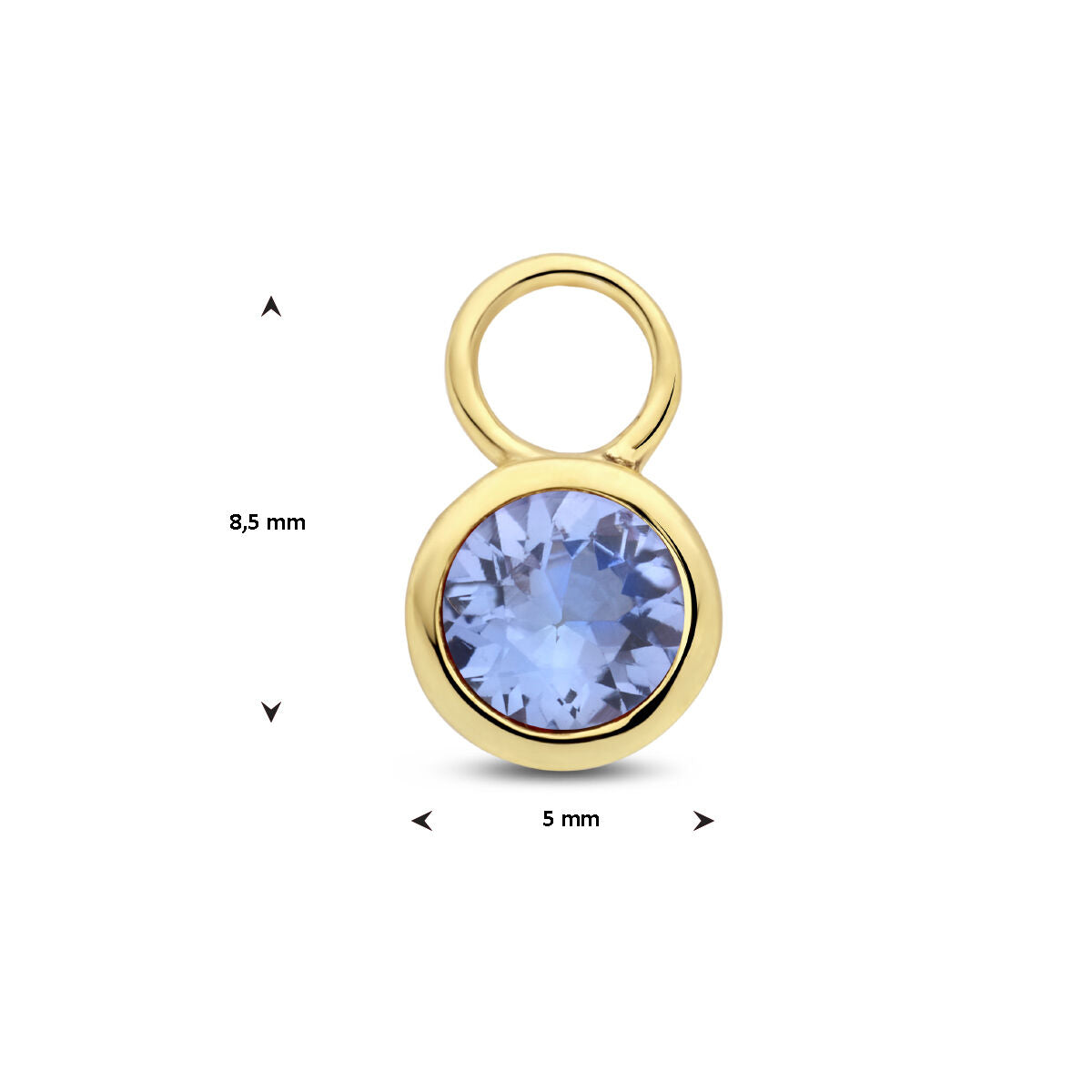 pendentif créole tanzanite à l'unité or jaune 14K