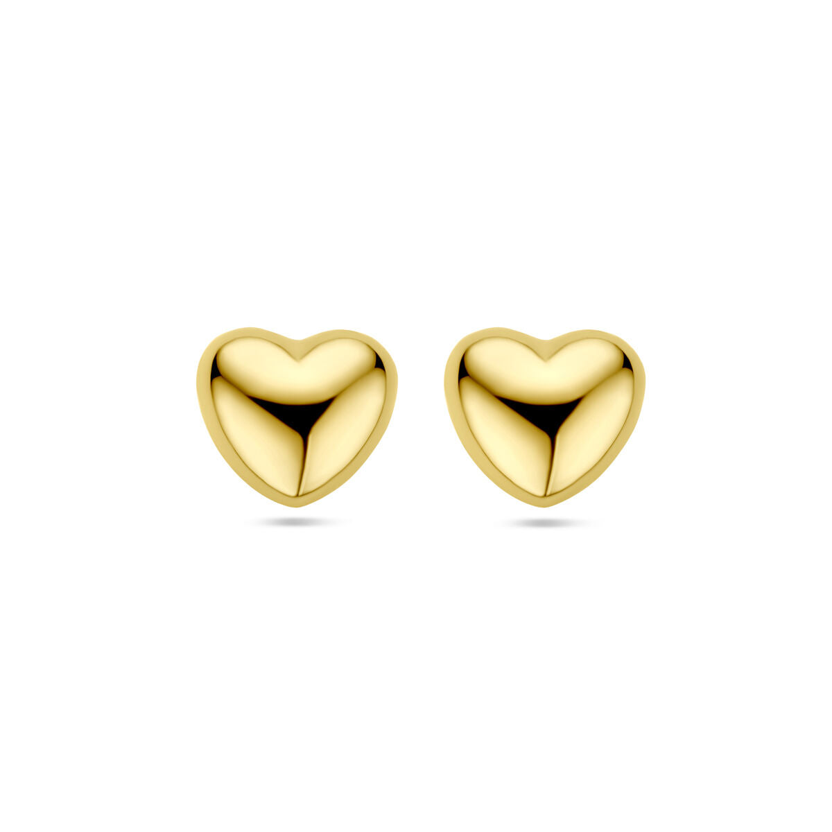 puces d'oreilles cœur 1 micron argent plaqué or (jaune)