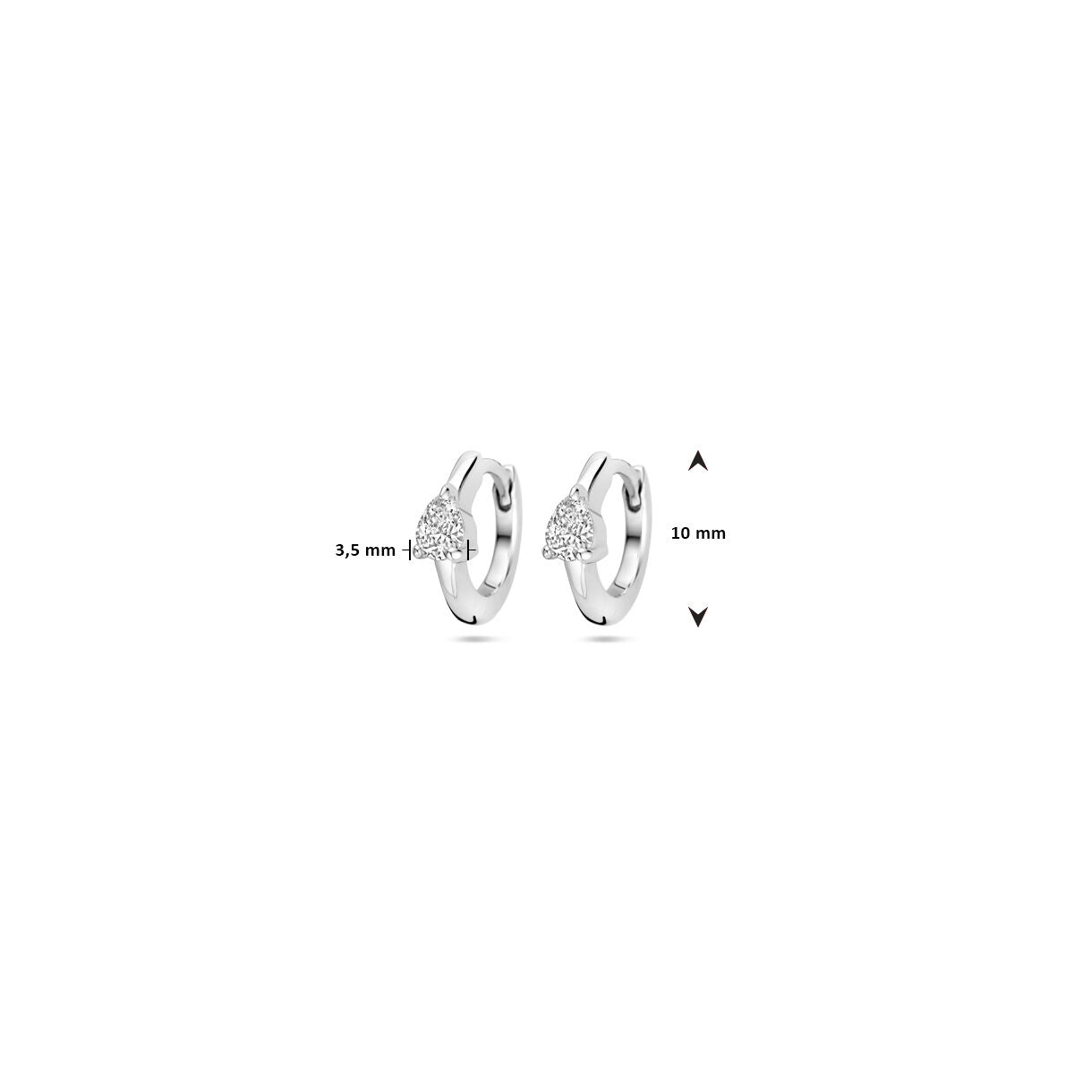 créoles zircone 10 mm argent rhodié