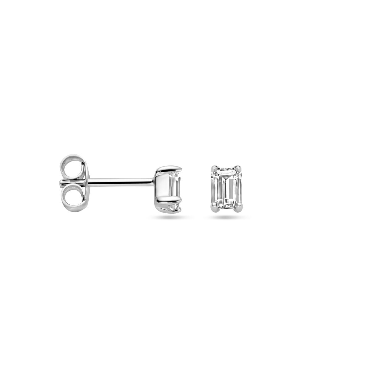 puces d'oreilles zircone argent rhodié