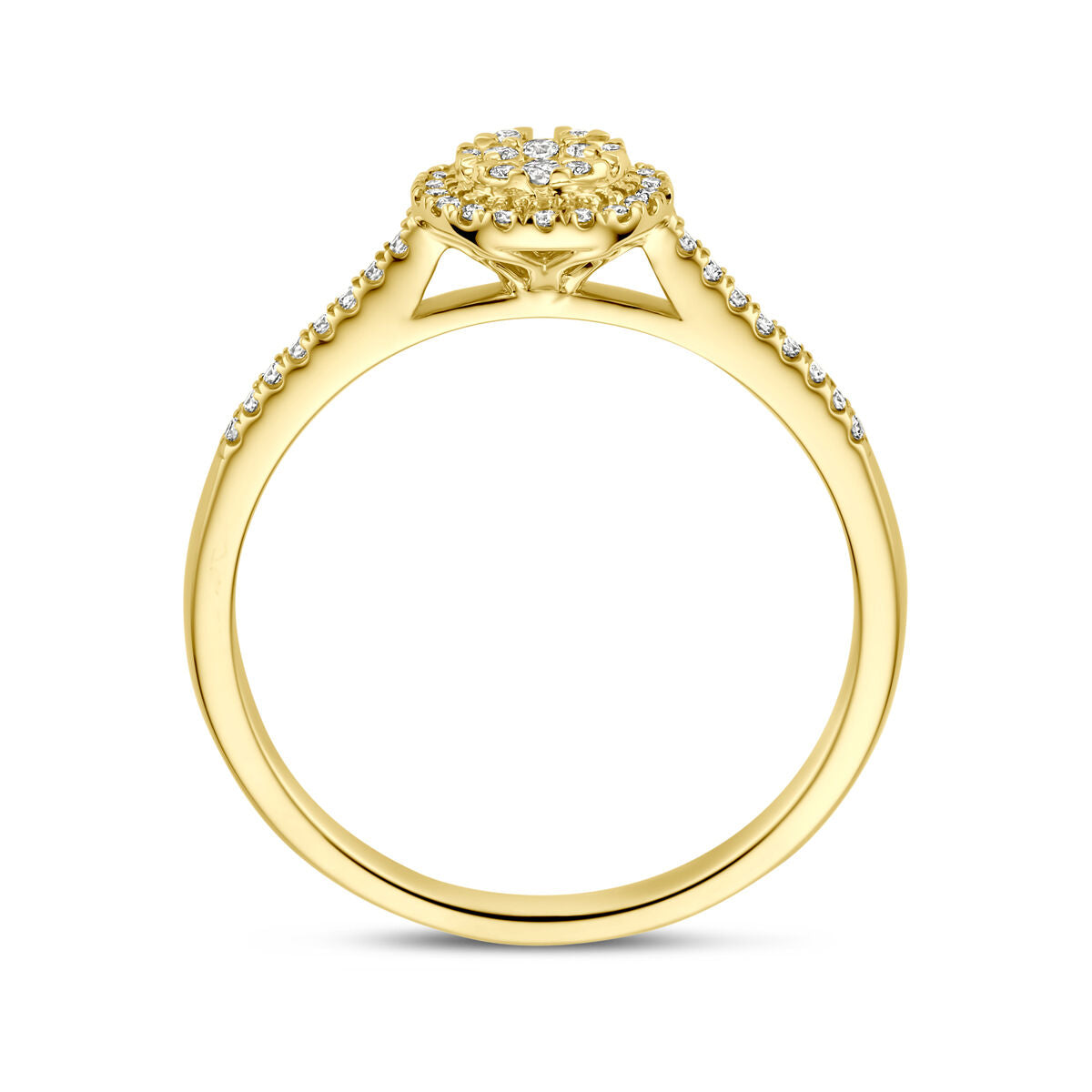 bague diamant 0.19ct h si or jaune 14K