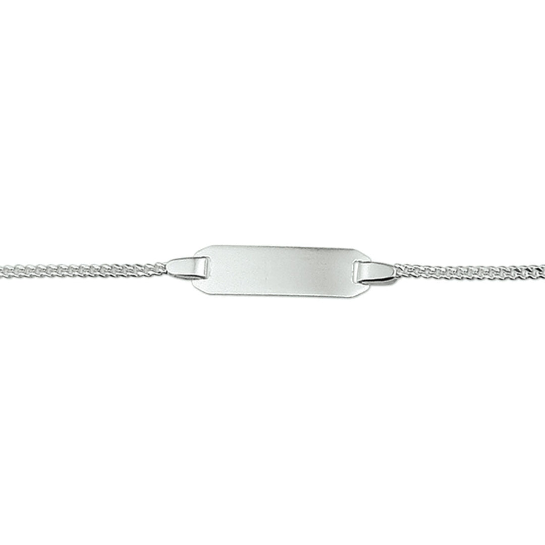 Bracelet gourmette avec plaque gravable de 5,0 mm en argent.