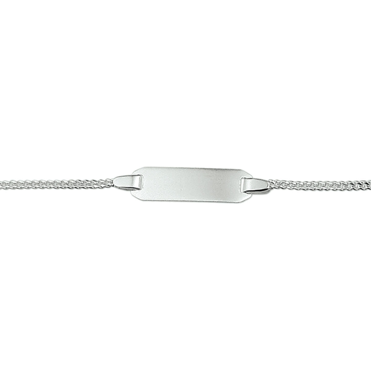Bracelet gourmette avec plaque gravable de 5,0 mm en argent.