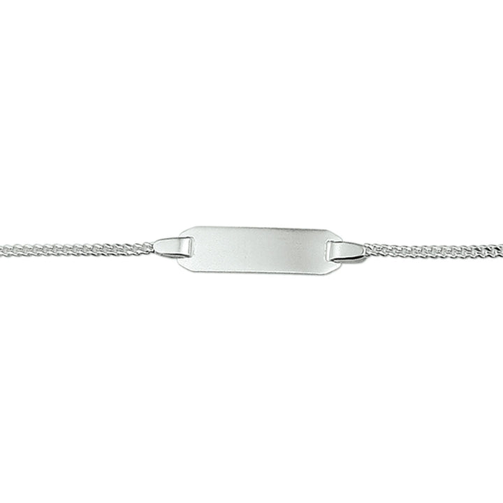 Bracelet gourmette avec plaque gravable de 5,0 mm en argent.