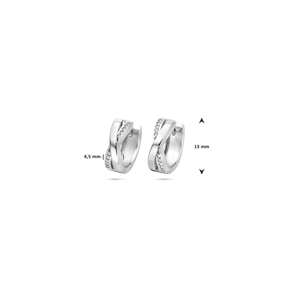 créoles zircone 13 mm argent rhodié