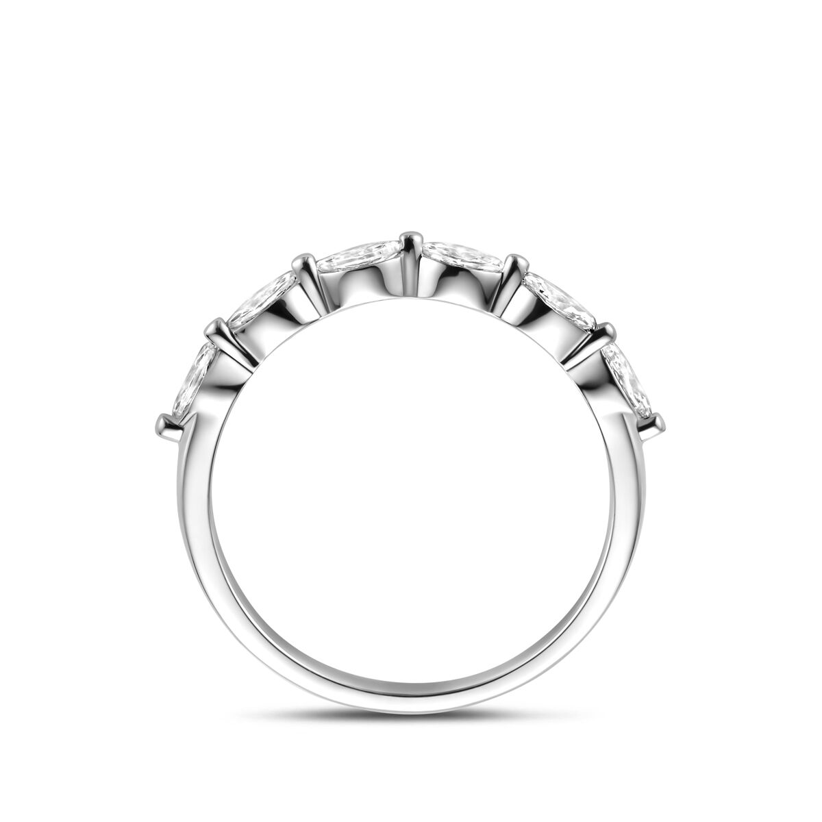 Bague pour femme en argent avec zircone marquise – rhodiée argent 925