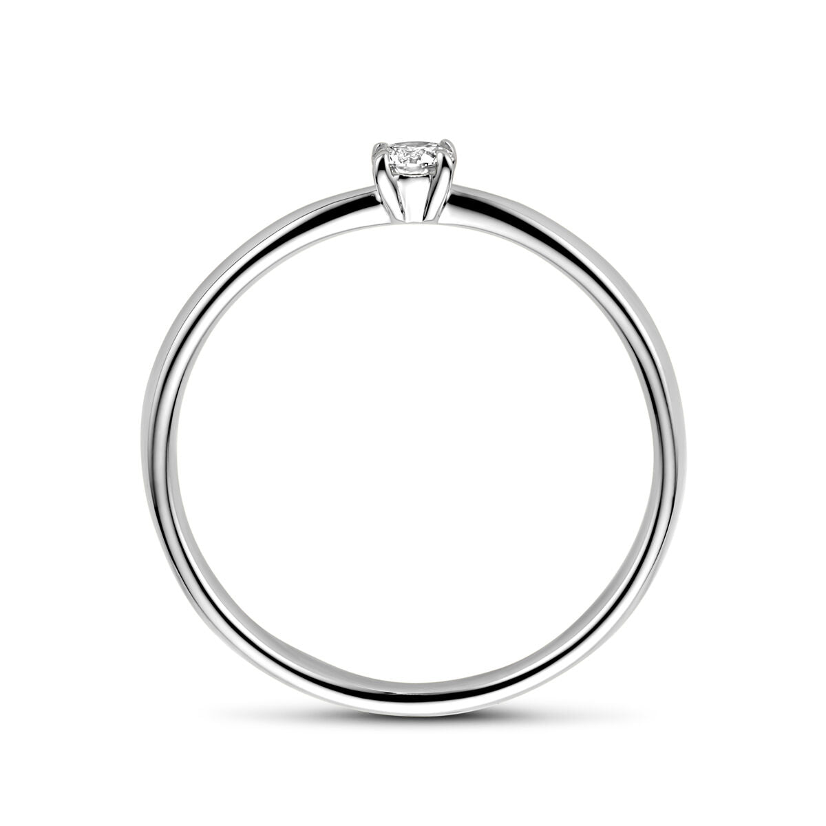 bague diamant 0.10ct h si or blanc 14K