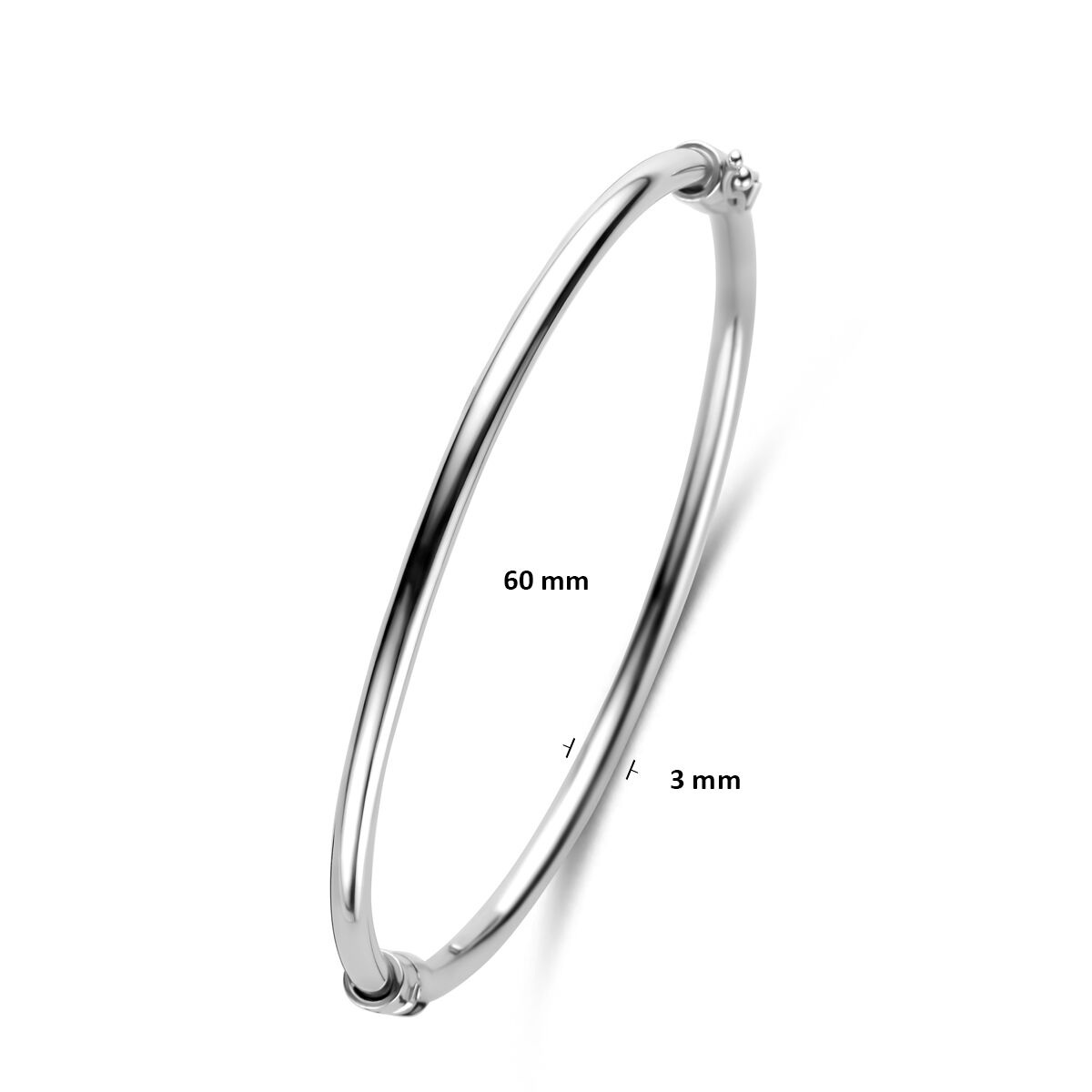 Bracelet bangle en argent pour femme – rhodié