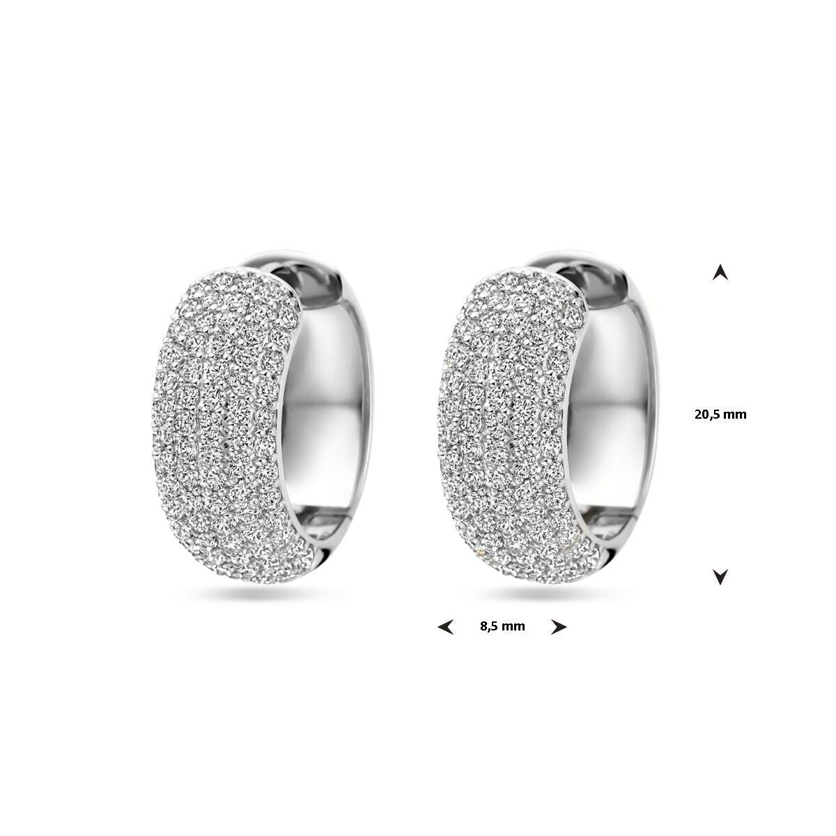 créoles zircone 20,5 mm argent rhodié