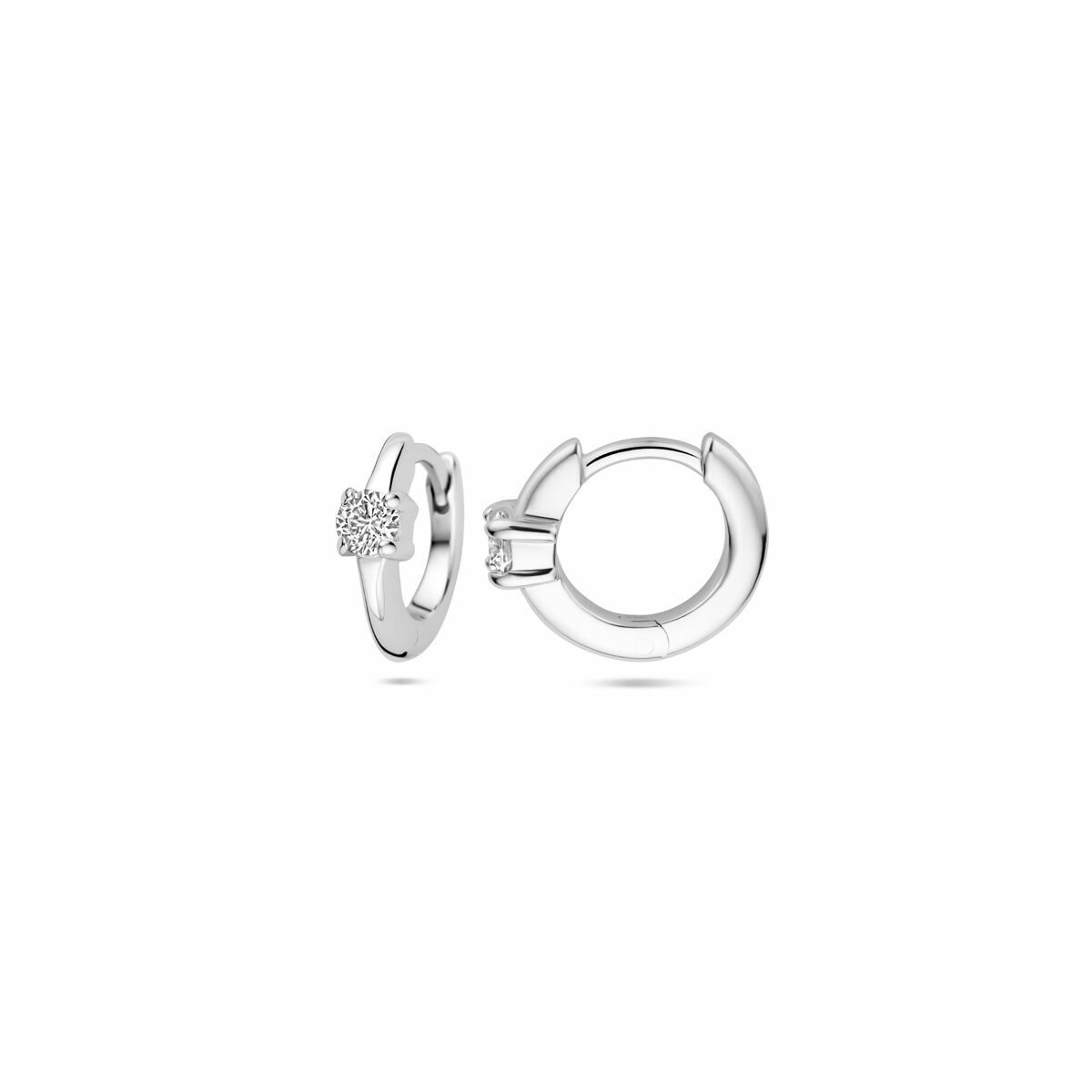 créoles zircone 10 mm argent rhodié