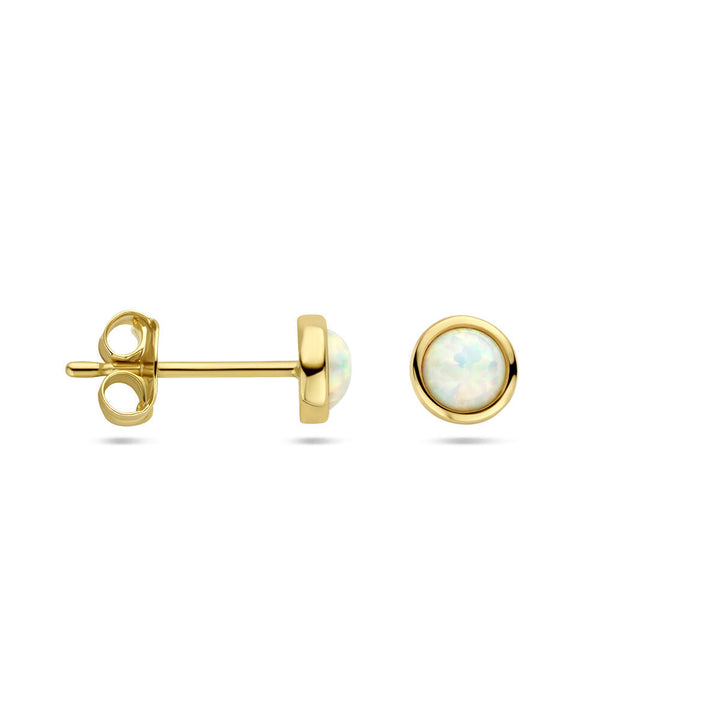 oorknoppen opaal 14K geelgoud