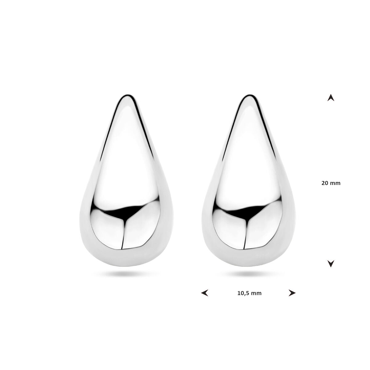 puces d'oreilles goutte argent rhodié