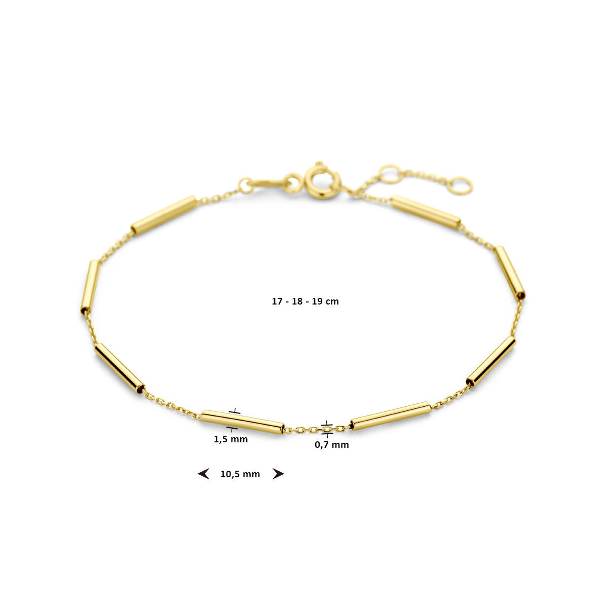Bracelet en or pour femme tubes 14K