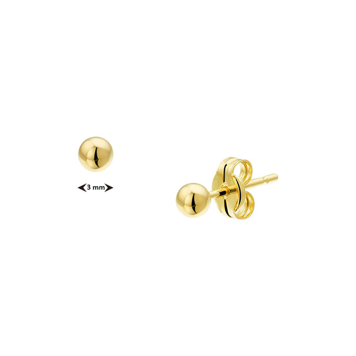 puces d'oreilles boule 14K or jaune