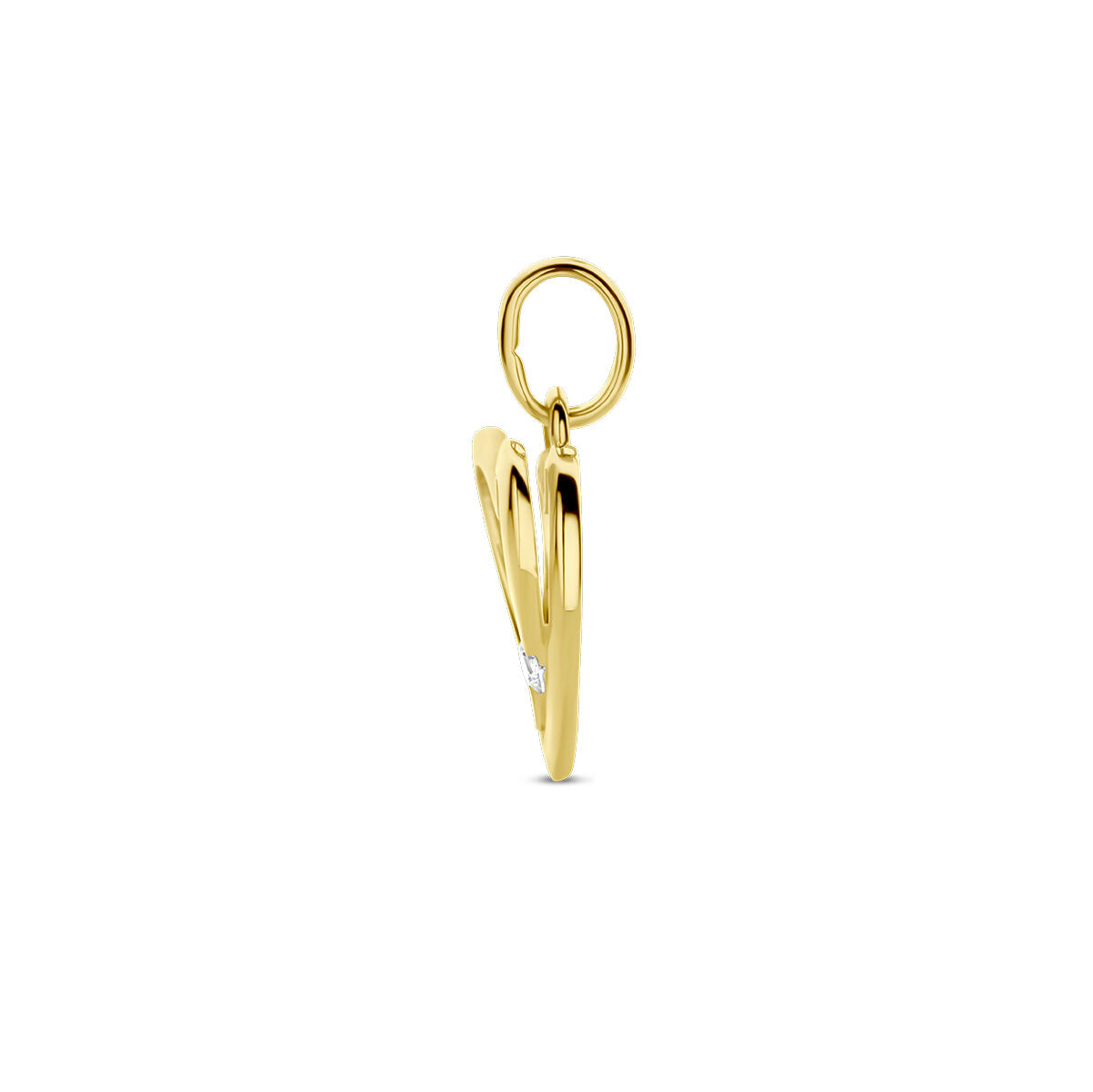pendentif cœur zircone or jaune 14K