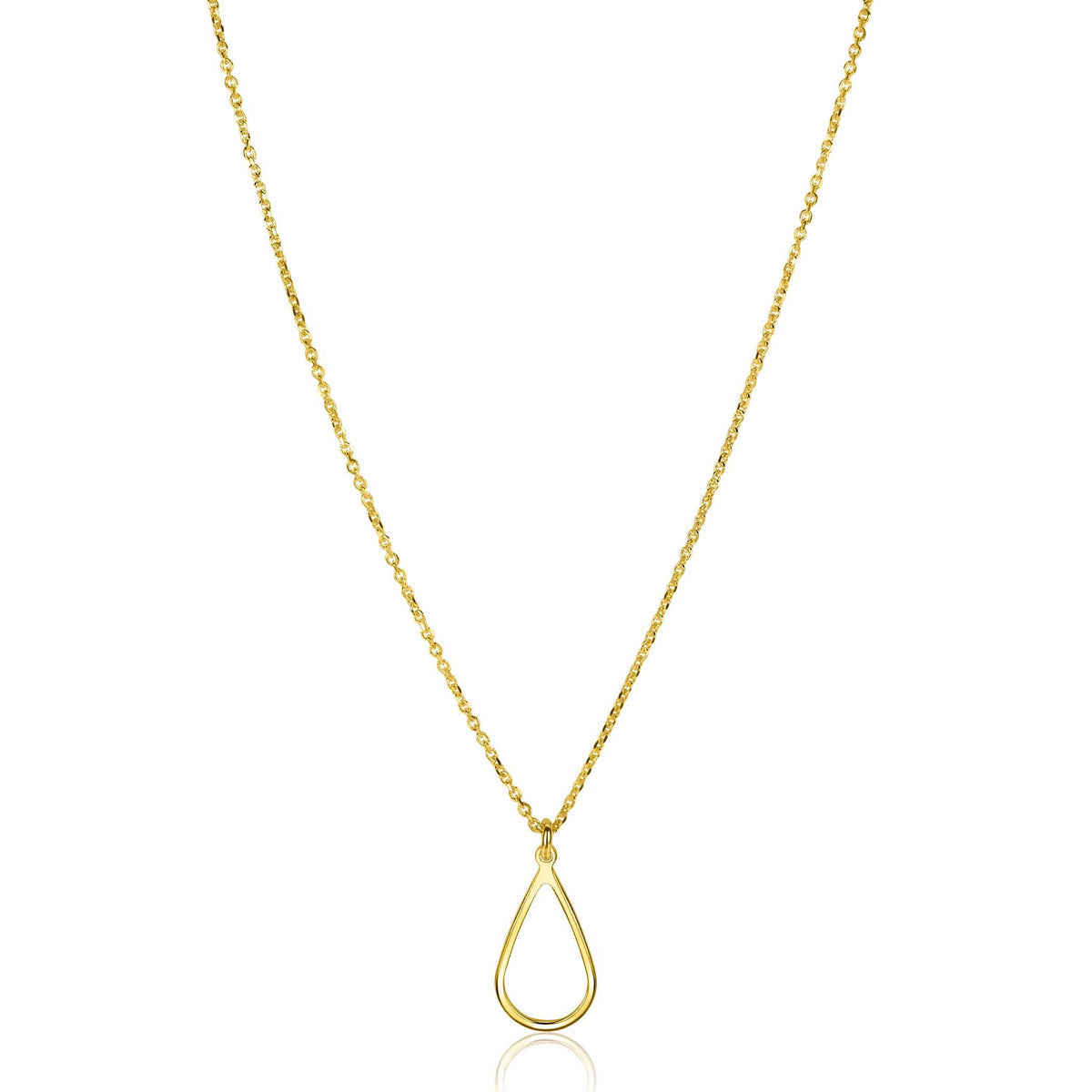 Collier en argent doré avec un pendentif en forme de goutte, longueur 42-45 cm.